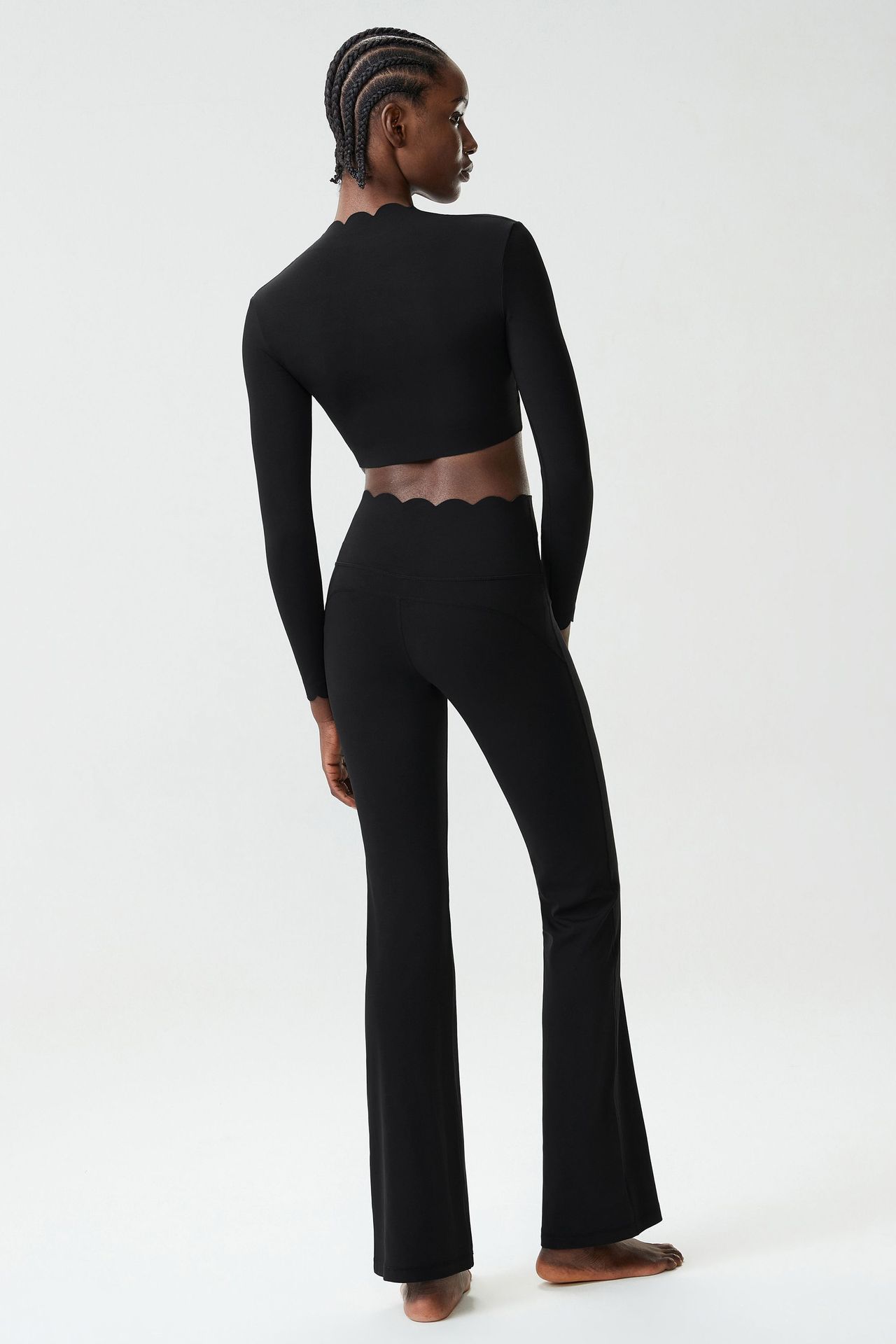 Chándal de manga larga para mujer, ropa deportiva para gimnasio, top de entrenamiento, pantalones de yoga de cintura alta, conjunto para mujer FGBYB609/YB602 LP641