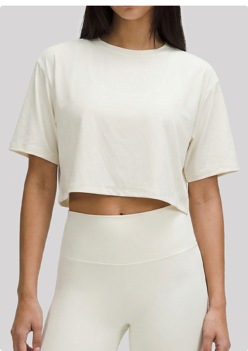 Camiseta deportiva holgada y transpirable para mujer, absorbe el sudor, para correr, fitness, manga corta, FGBDWY116119