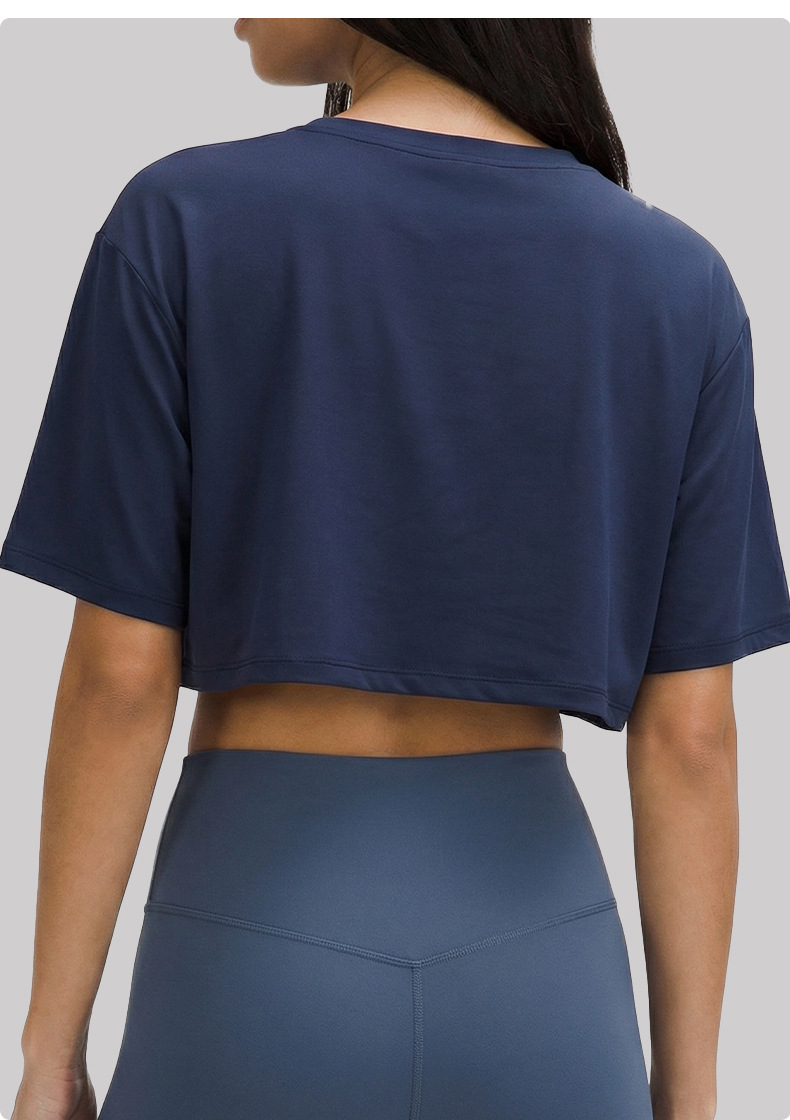 Camiseta deportiva holgada y transpirable para mujer, absorbe el sudor, para correr, fitness, manga corta, FGBDWY116119