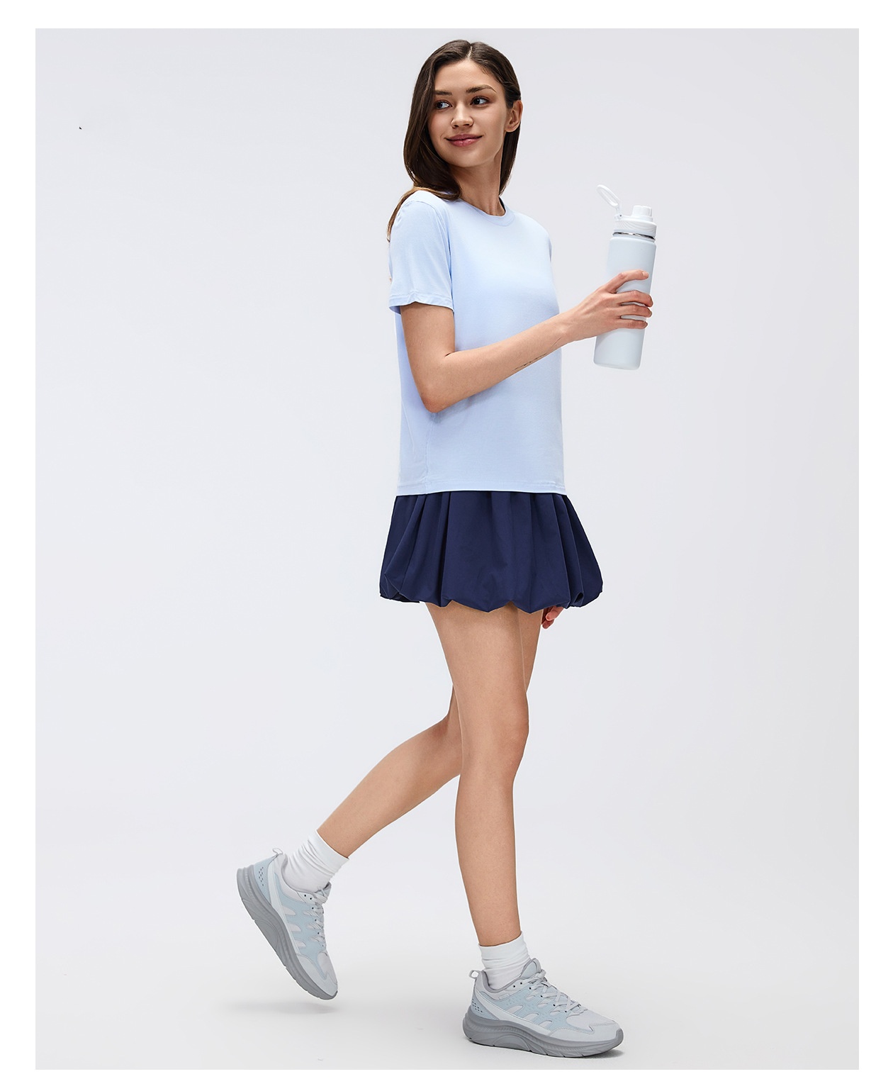 Falda deportiva de tenis para mujer, de cintura media, de secado rápido, con bolsillo, FGBD26049