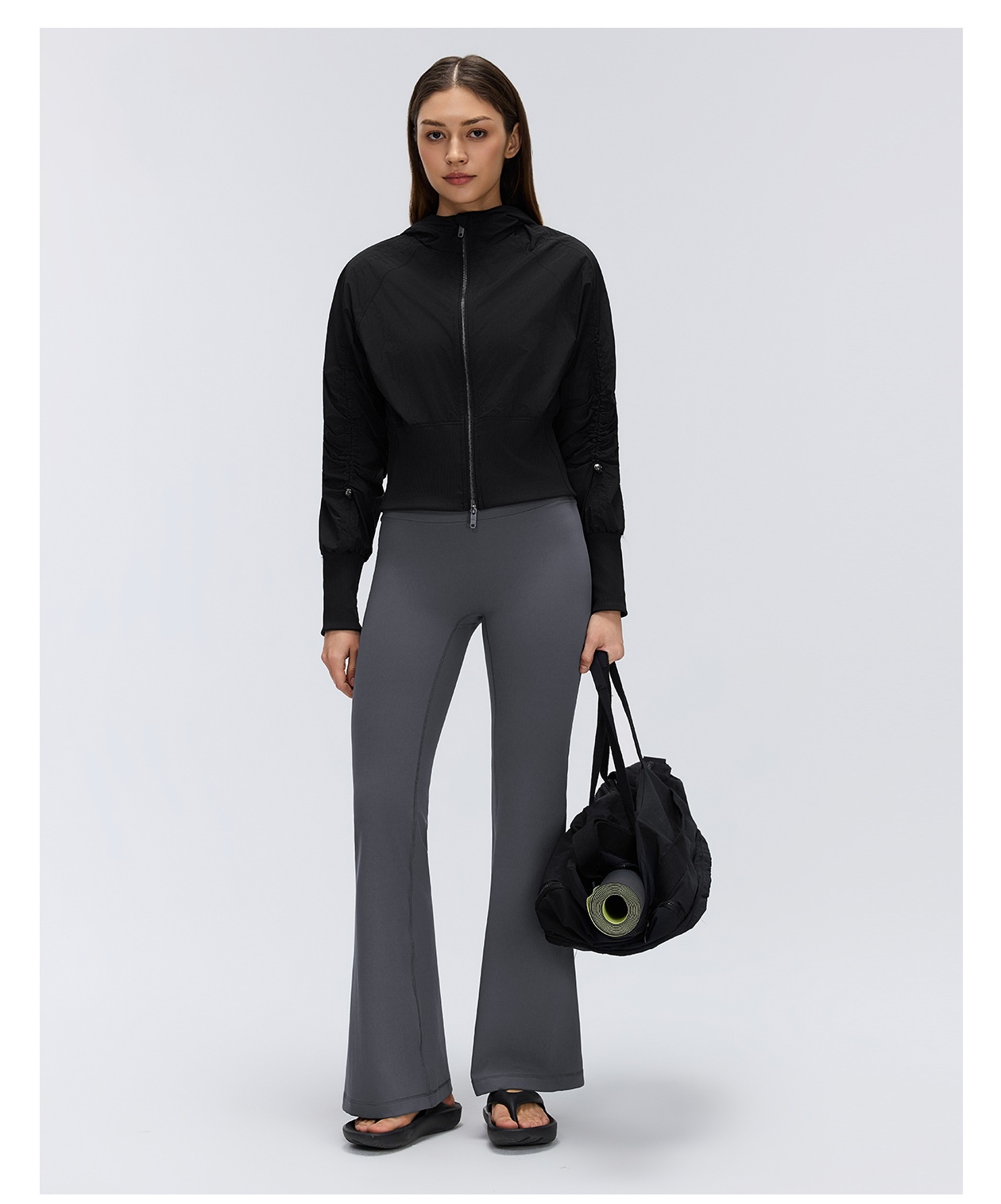 Nuevos pantalones de yoga acampanados para mujer, pantalones de yoga de cintura alta para fitness, pantalones de yoga ajustados de uso casual FGBD26017