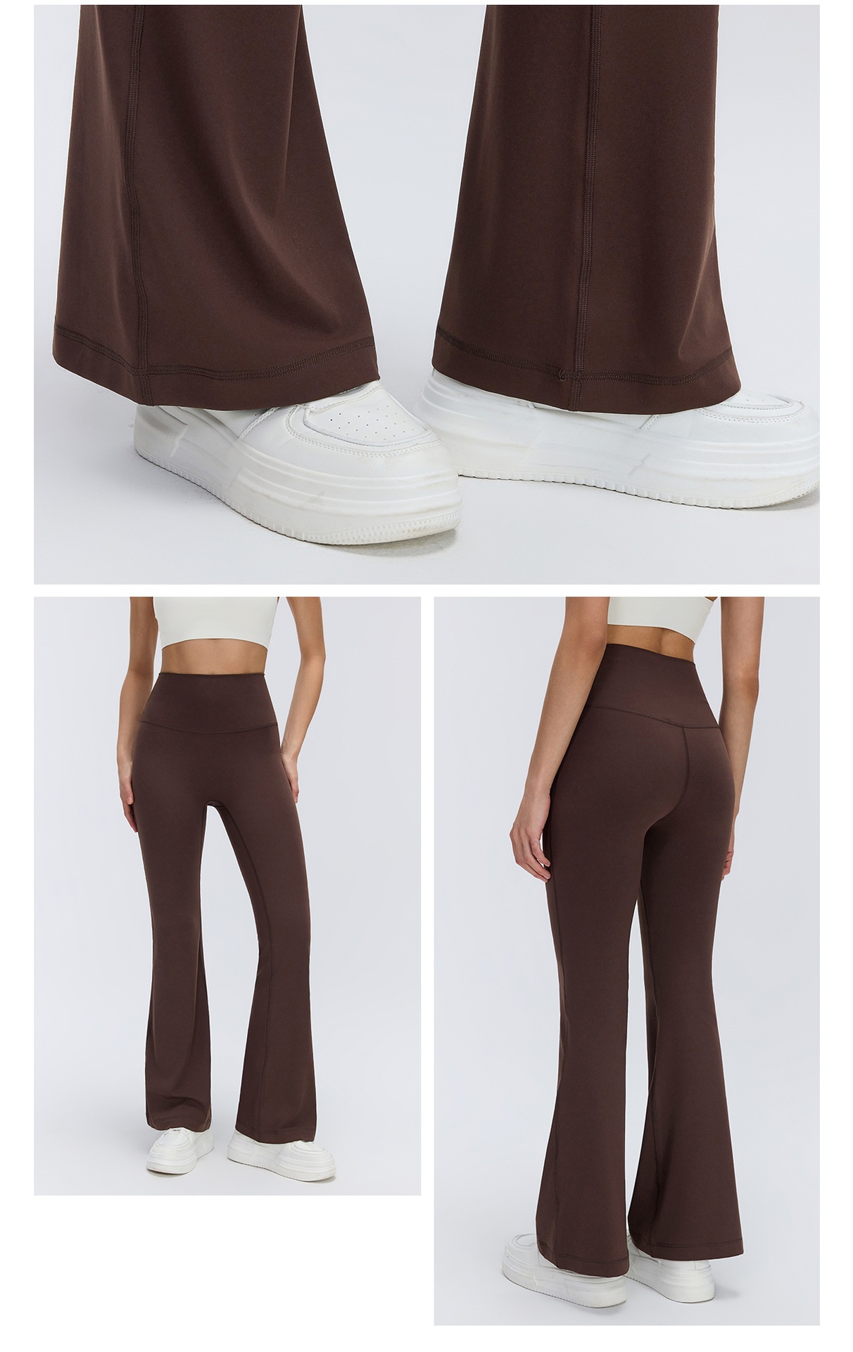 Nuevos pantalones de yoga acampanados para mujer, pantalones de yoga de cintura alta para fitness, pantalones de yoga ajustados de uso casual FGBD26017