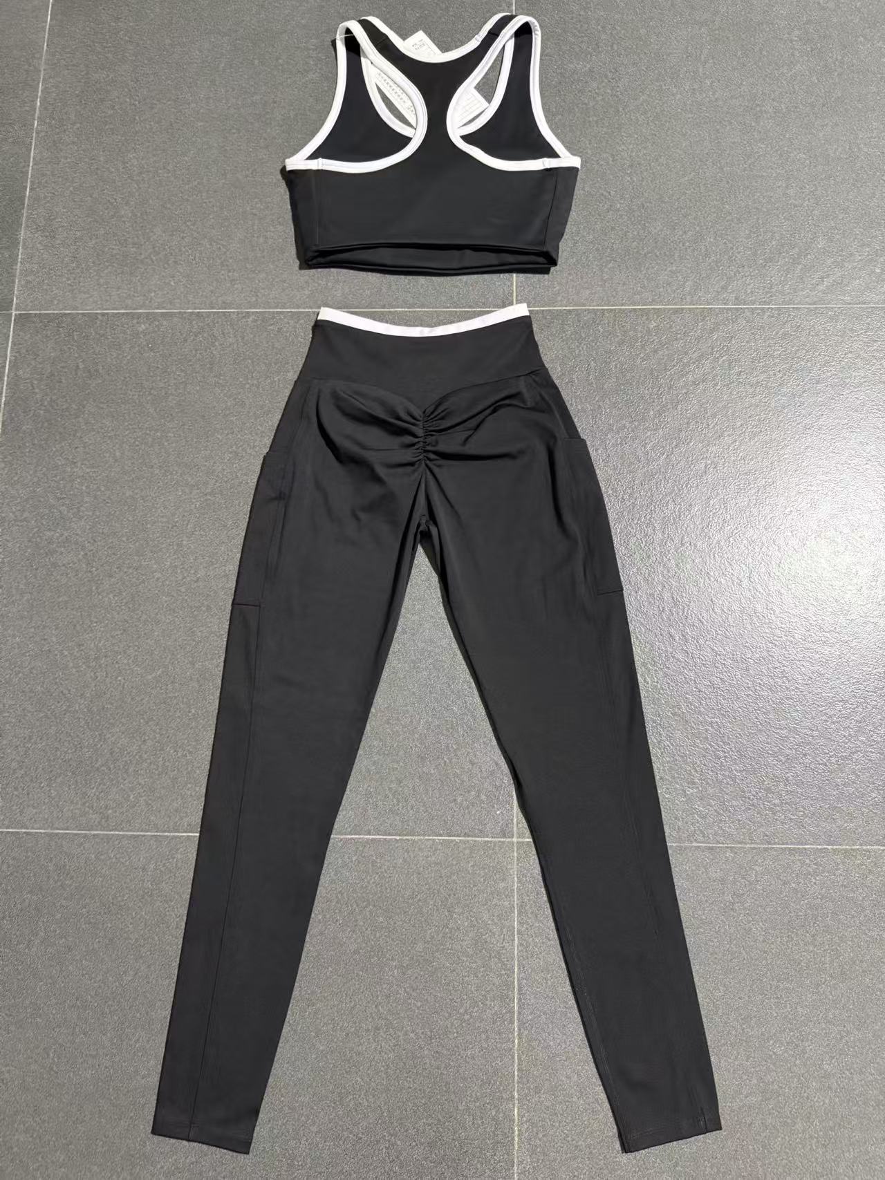 Conjunto de yoga para mujer de 2 piezas, deportivo, moderno, con cintura elástica, para fitness, conjunto de yoga personalizado a la venta, conjuntos para mujer FGB4012 28402
