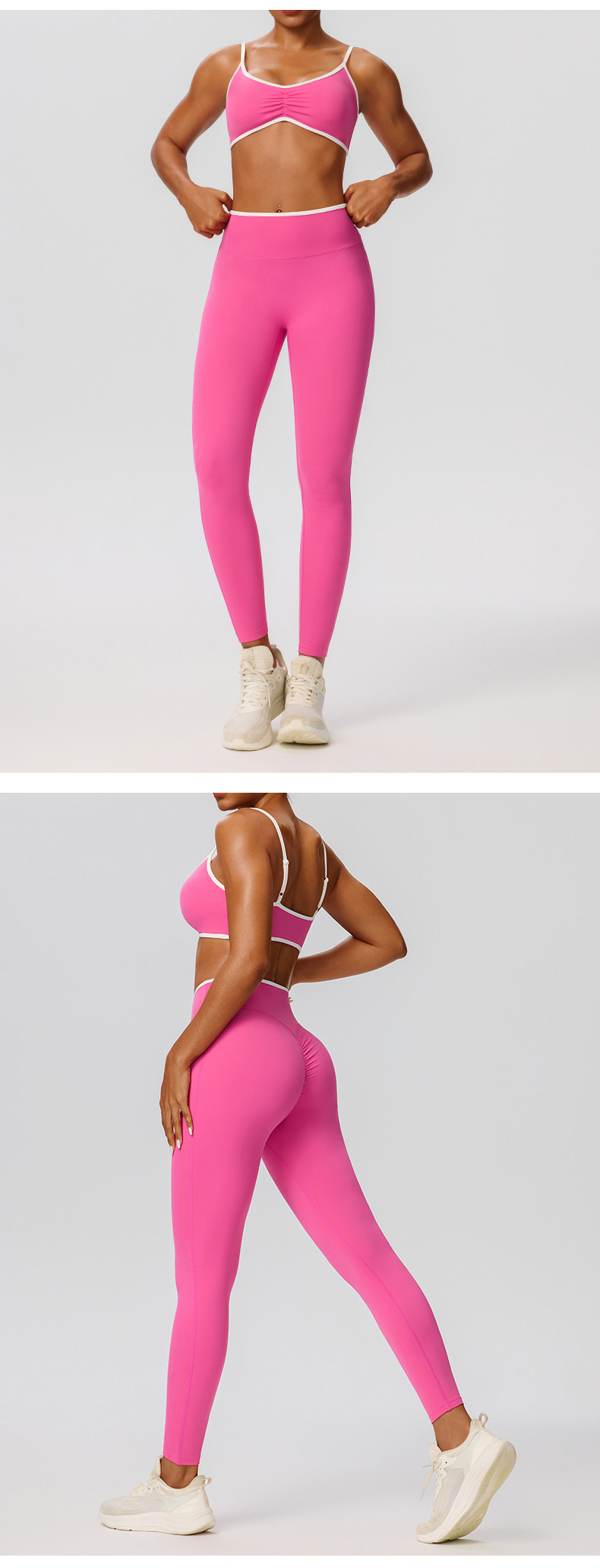 Conjunto deportivo de spandex y nailon para mujer, transpirable, de secado rápido, para fitness, yoga y gimnasio. Conjunto casual para mujer FGB52745 52347