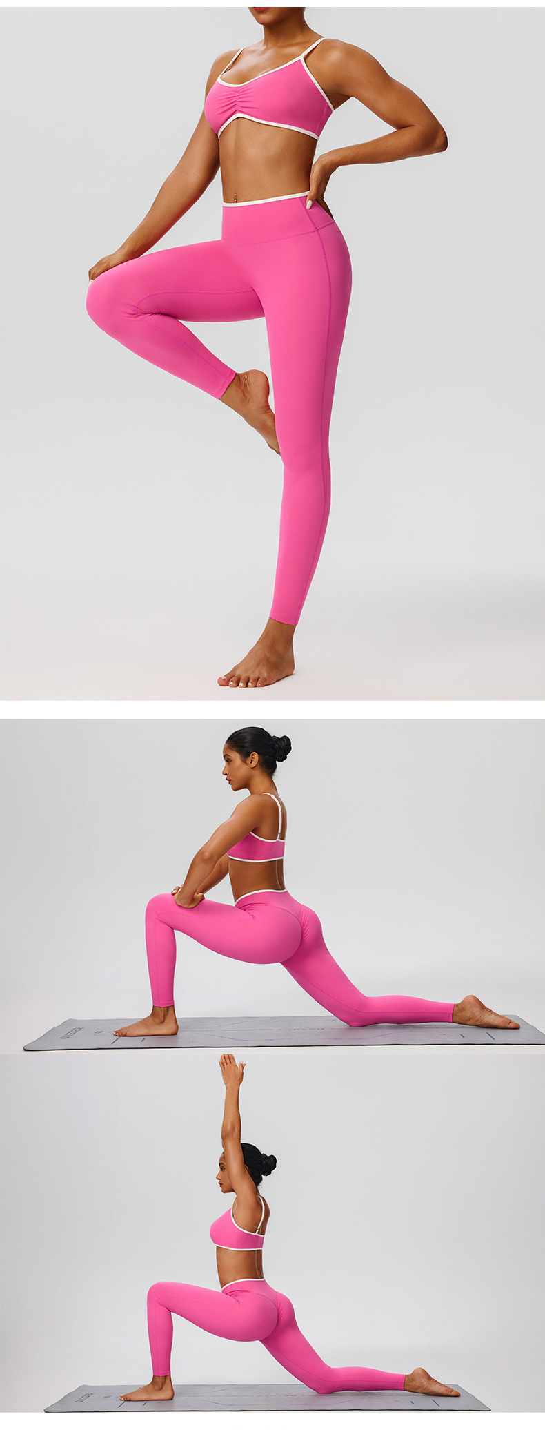 Conjunto deportivo de spandex y nailon para mujer, transpirable, de secado rápido, para fitness, yoga y gimnasio. Conjunto casual para mujer FGB52745 52347