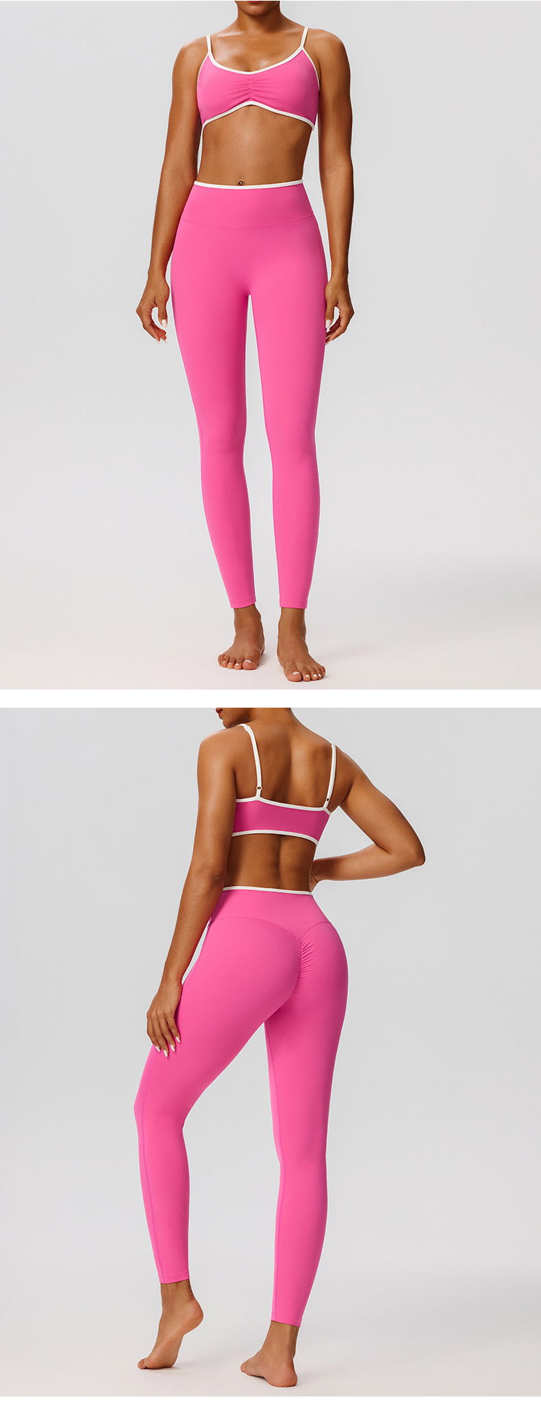 Conjunto deportivo de spandex y nailon para mujer, transpirable, de secado rápido, para fitness, yoga y gimnasio. Conjunto casual para mujer FGB52745 52347