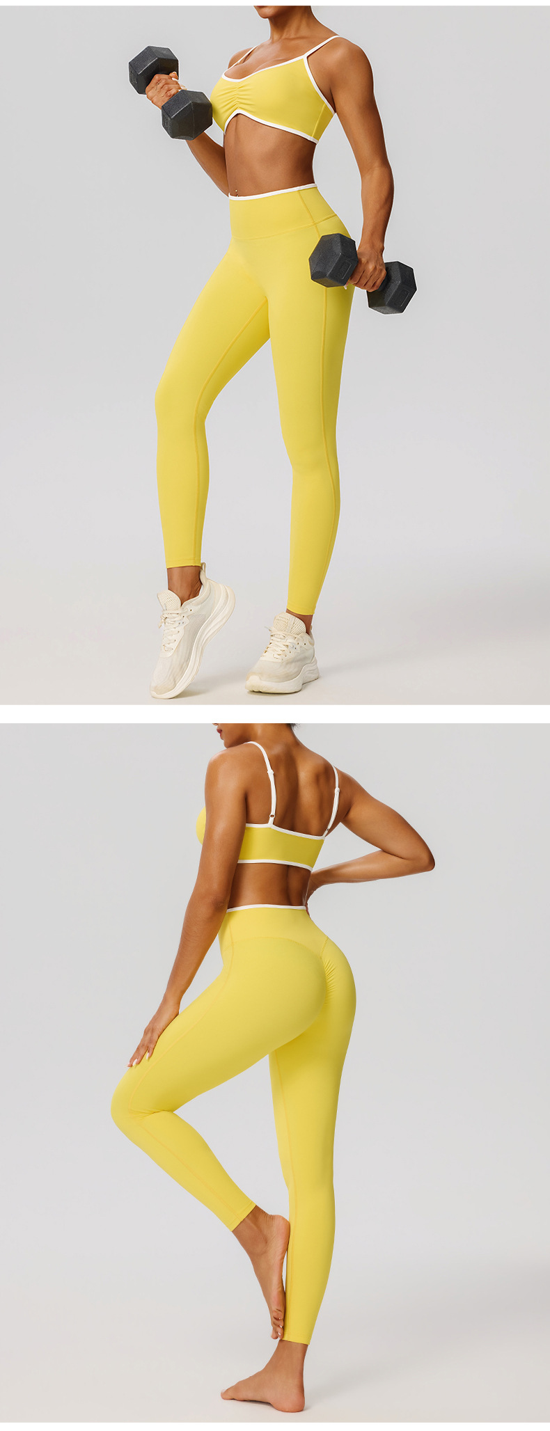 Conjunto deportivo de spandex y nailon para mujer, transpirable, de secado rápido, para fitness, yoga y gimnasio. Conjunto casual para mujer FGB52745 52347