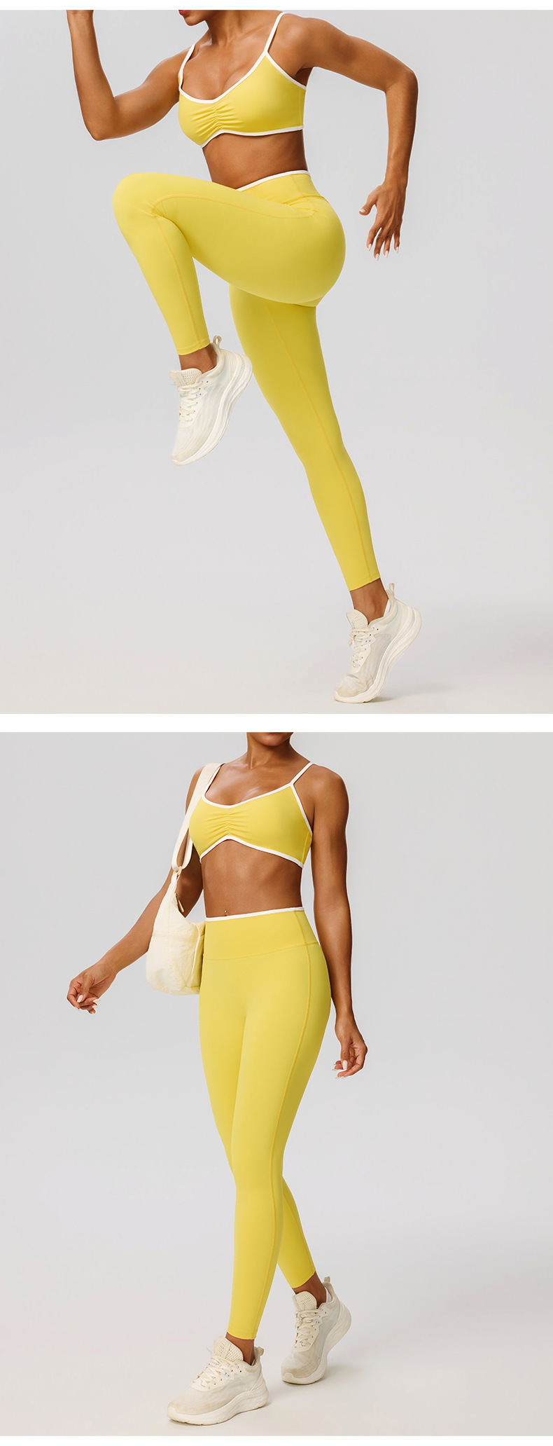 Conjunto deportivo de spandex y nailon para mujer, transpirable, de secado rápido, para fitness, yoga y gimnasio. Conjunto casual para mujer FGB52745 52347