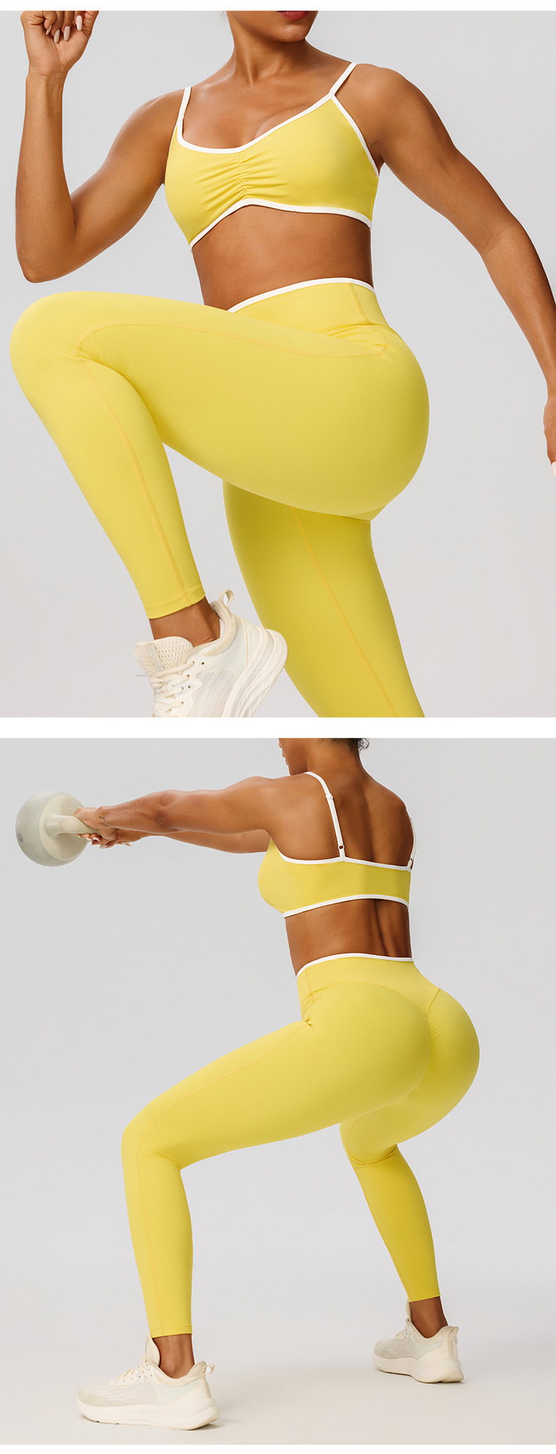 Conjunto deportivo de spandex y nailon para mujer, transpirable, de secado rápido, para fitness, yoga y gimnasio. Conjunto casual para mujer FGB52745 52347