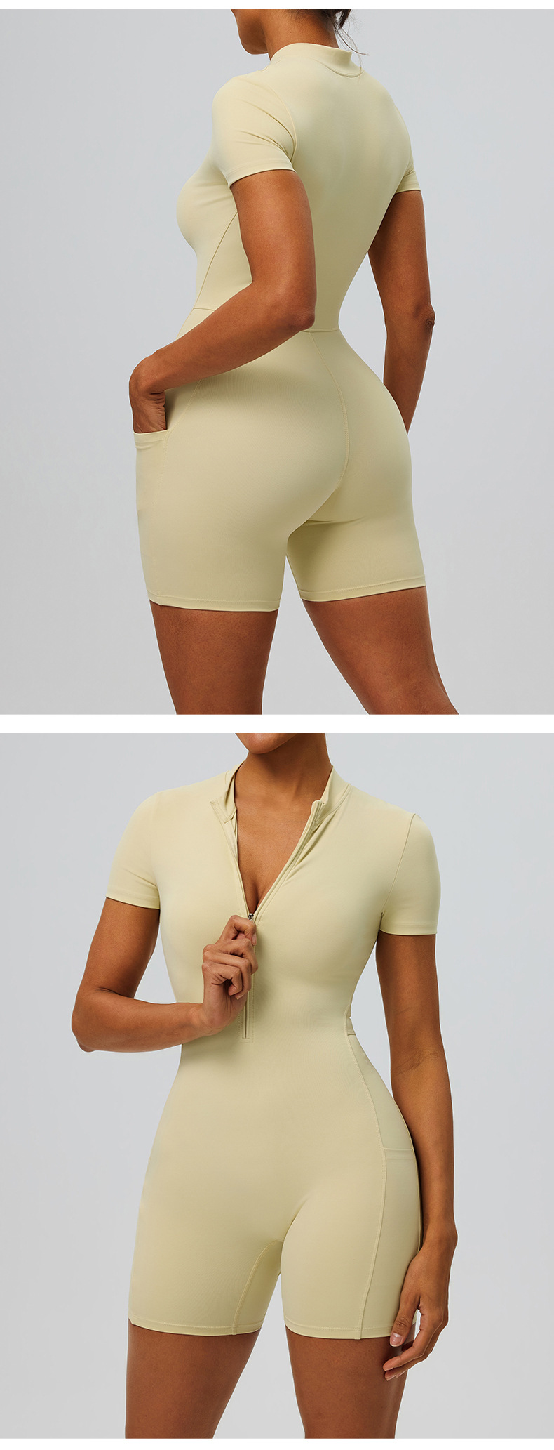 Mono de yoga de control abdominal, alta elasticidad, ropa de gimnasio para mujer, entrenamiento, levantamiento de glúteos, mono de yoga de 1 pieza FGB62202