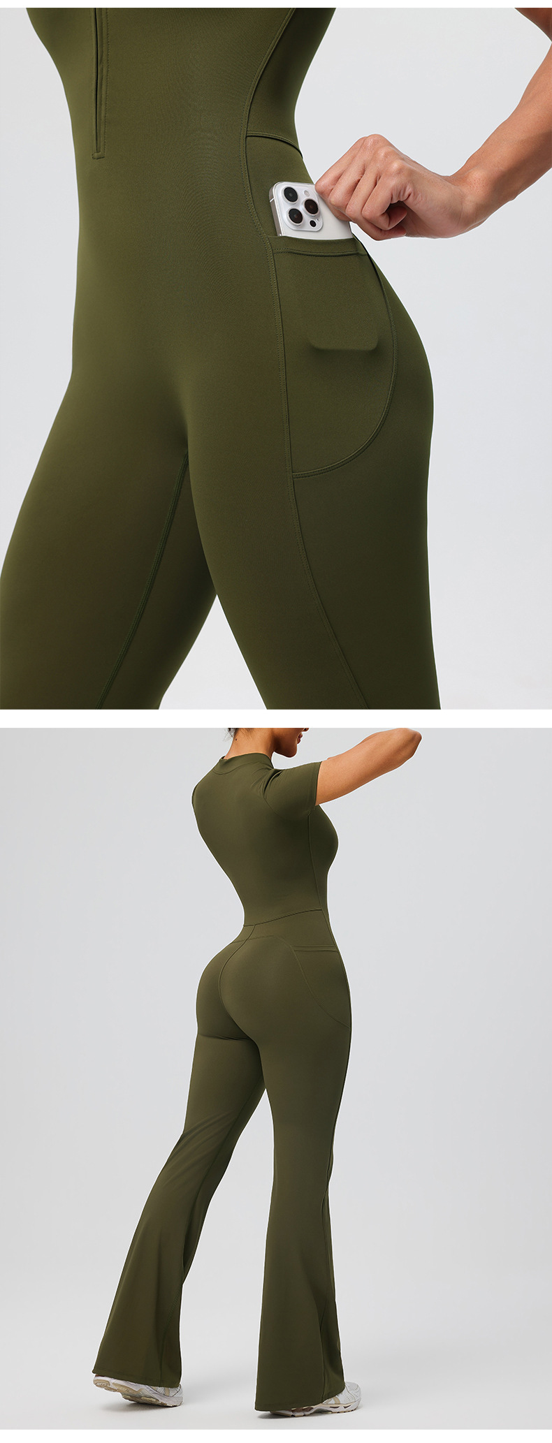 Women's Zip-Up Yoga Bodysuit Gym Jumpsuit for Sports