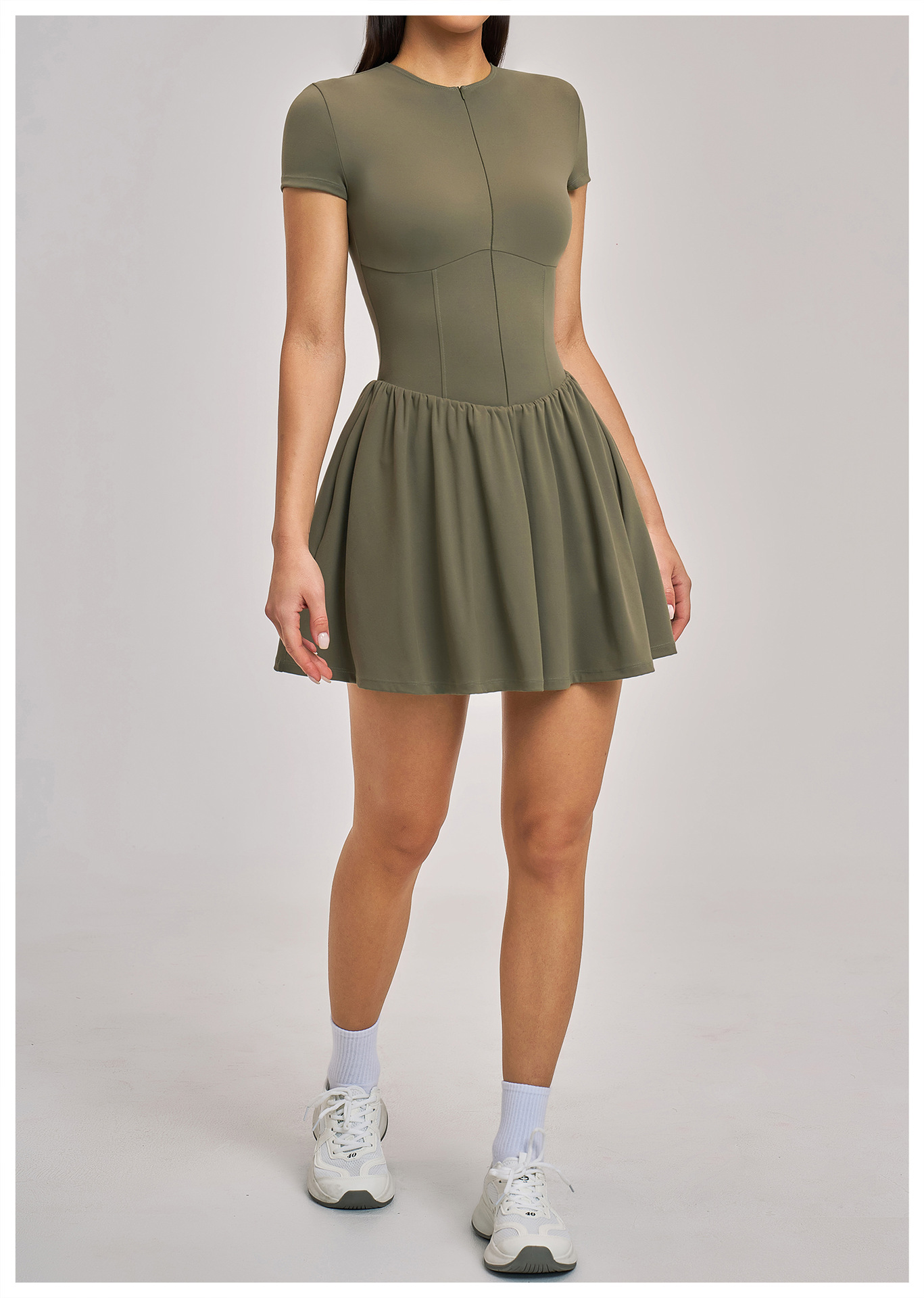 Vestidos deportivos de manga corta para mujer, ideales para el verano. Nuevos vestidos elásticos para golf y tenis FGBFLT9576
