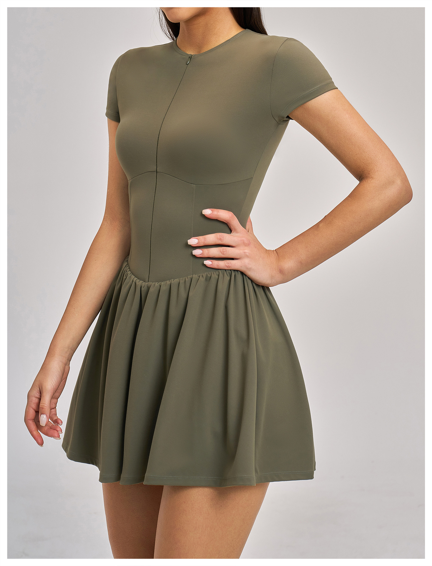 Vestidos deportivos de manga corta para mujer, ideales para el verano. Nuevos vestidos elásticos para golf y tenis FGBFLT9576
