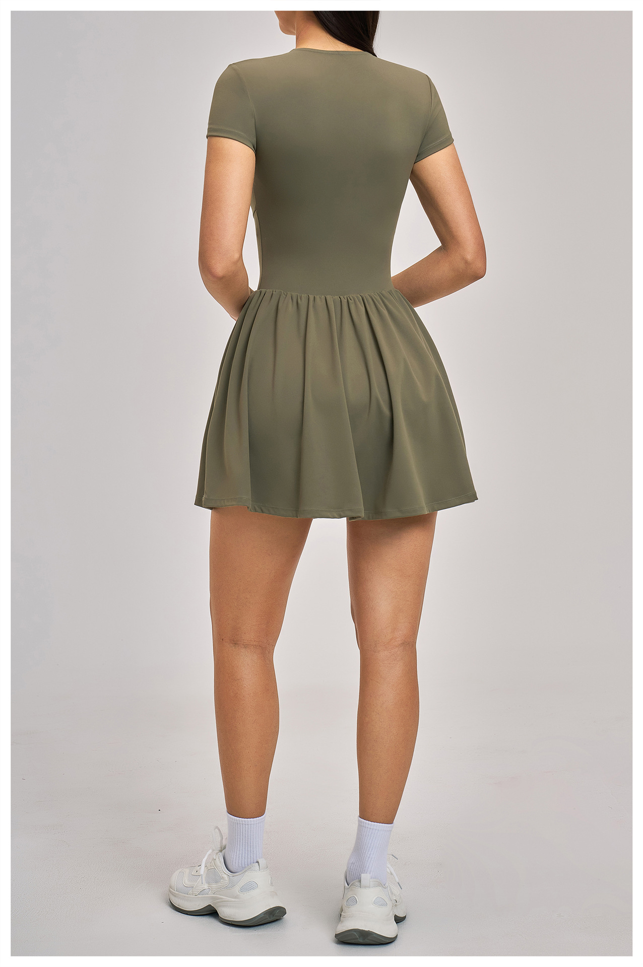 Vestidos deportivos de manga corta para mujer, ideales para el verano. Nuevos vestidos elásticos para golf y tenis FGBFLT9576
