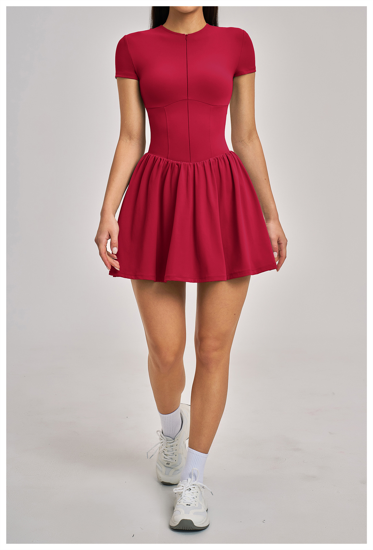 Vestidos deportivos de manga corta para mujer, ideales para el verano. Nuevos vestidos elásticos para golf y tenis FGBFLT9576