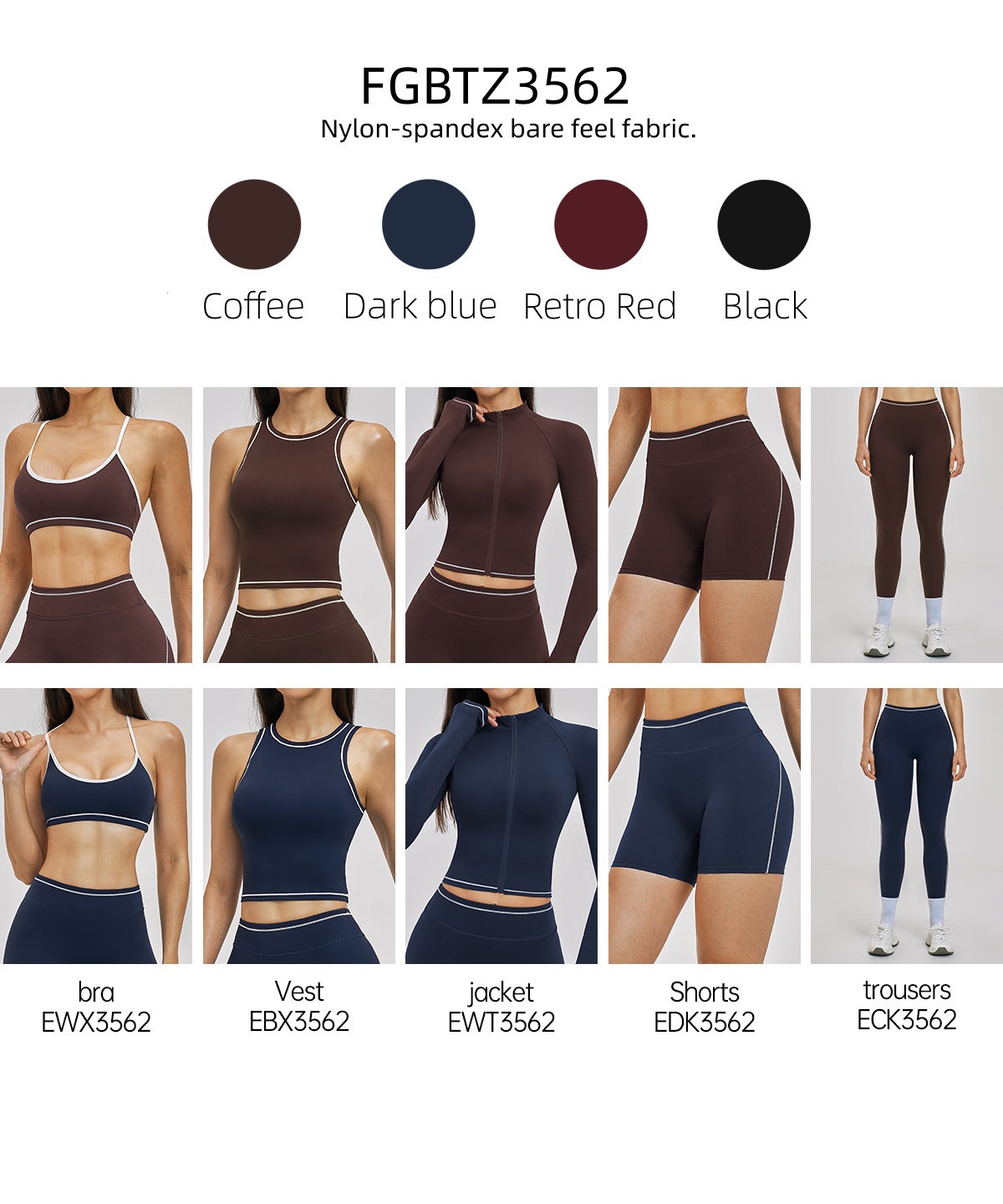 Nuevo Lanzamiento: Conjunto de Yoga FGBTZ3562 (6 piezas)