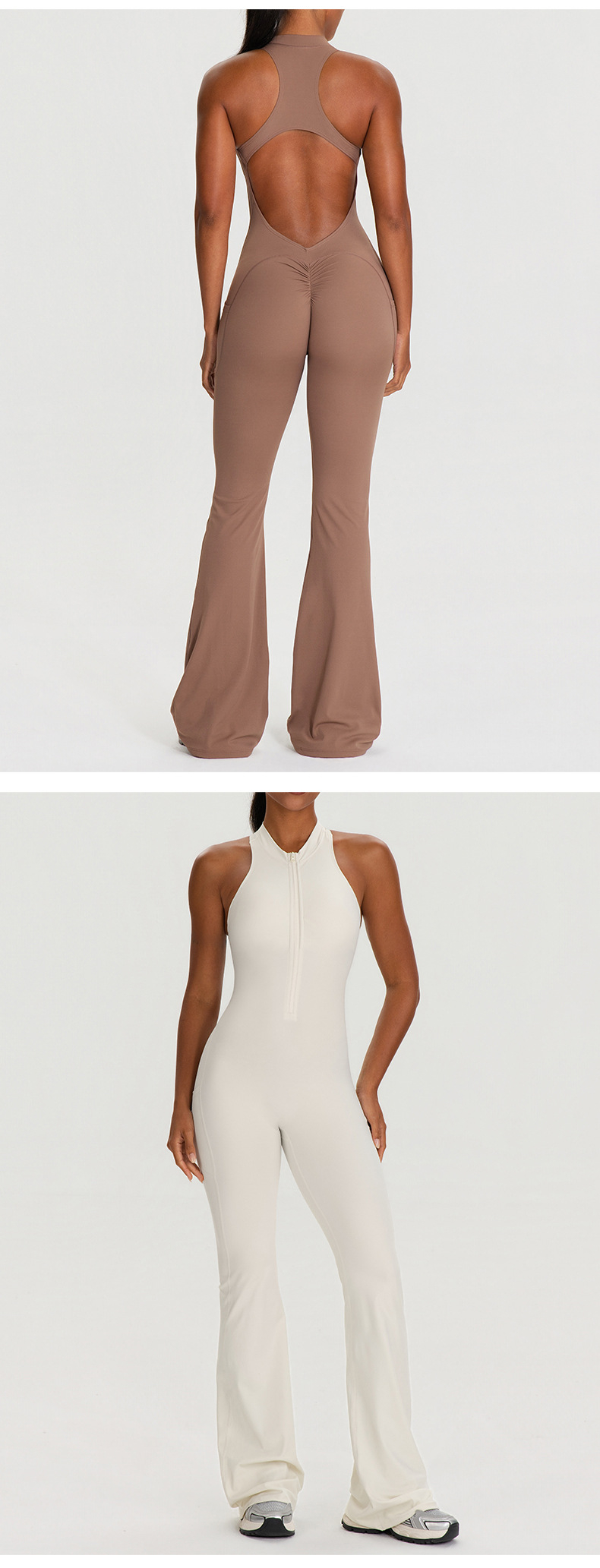 Conjunto de ropa de yoga de alta resistencia para entrenamiento, mono deportivo de yoga de una pieza para mujer FGB62105