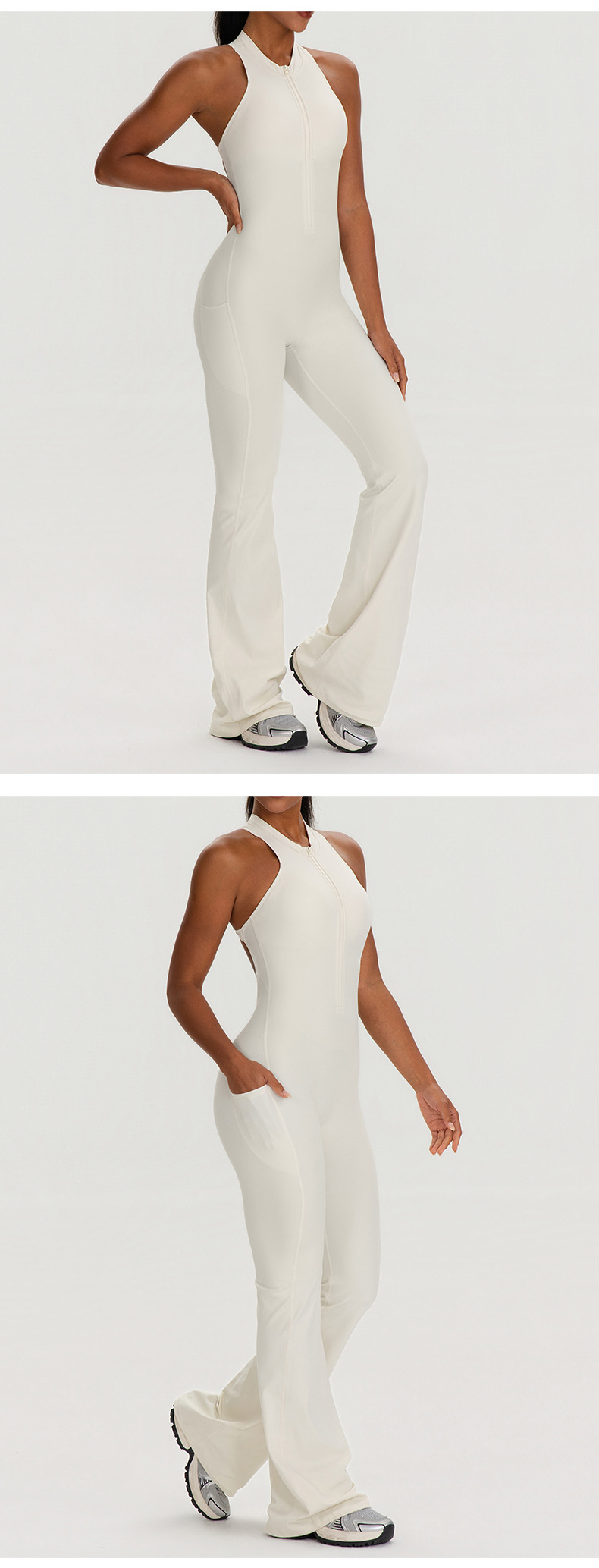 Conjunto de ropa de yoga de alta resistencia para entrenamiento, mono deportivo de yoga de una pieza para mujer FGB62105