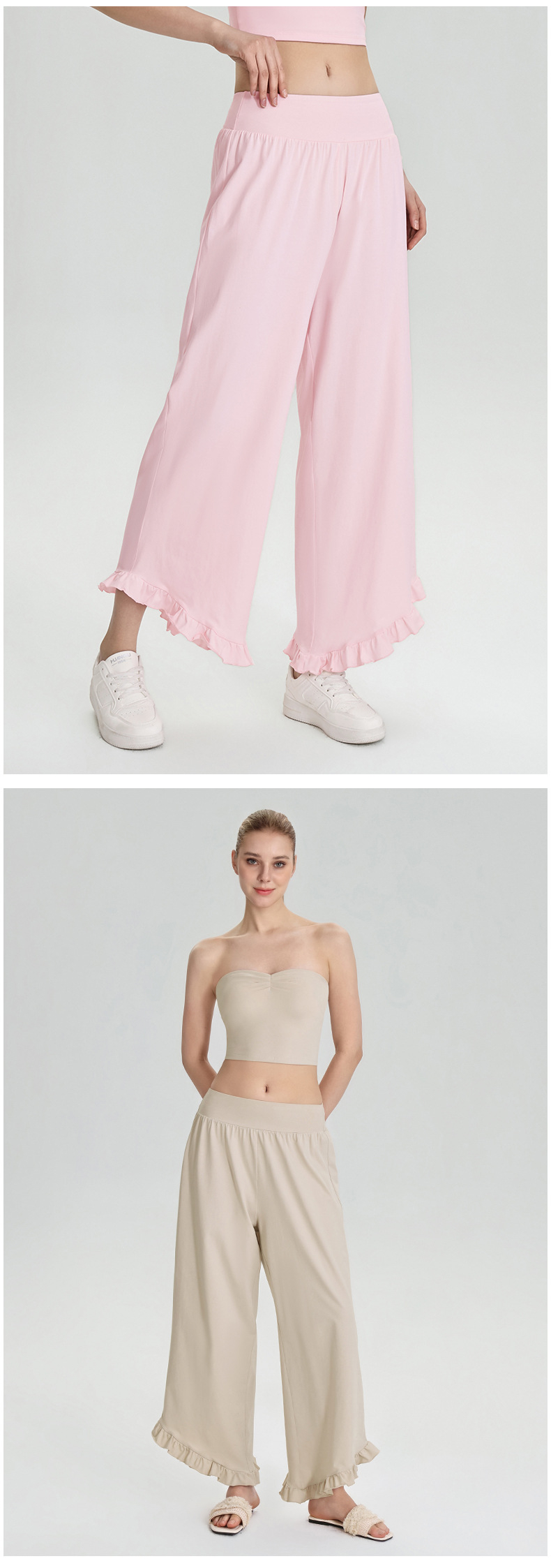 Nuevos conjuntos de gimnasio y fitness: sujetador deportivo tipo bandeau sin tirantes transpirable y pantalones de yoga, dos piezas para mujer FGB62107 62308