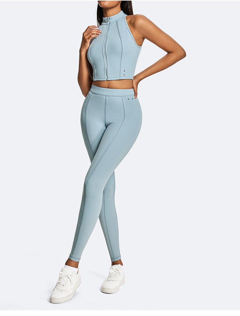 Conjunto de ropa deportiva para mujer: top corto, leggings y traje de yoga. Ropa de entrenamiento de verano. Ropa de gimnasio para mujer. FGBKD245WCB305 KD245WCL910