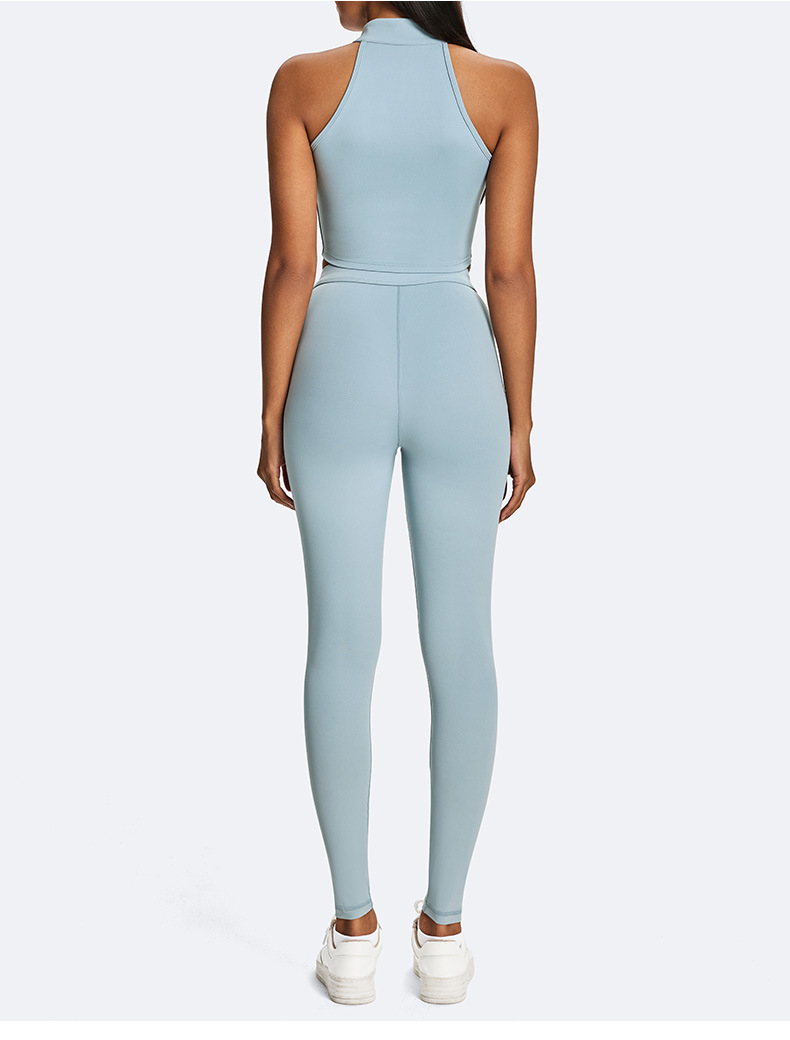 Conjunto de ropa deportiva para mujer: top corto, leggings y traje de yoga. Ropa de entrenamiento de verano. Ropa de gimnasio para mujer. FGBKD245WCB305 KD245WCL910