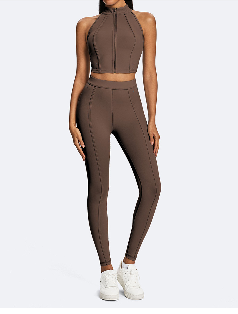 Conjunto de ropa deportiva para mujer: top corto, leggings y traje de yoga. Ropa de entrenamiento de verano. Ropa de gimnasio para mujer. FGBKD245WCB305 KD245WCL910