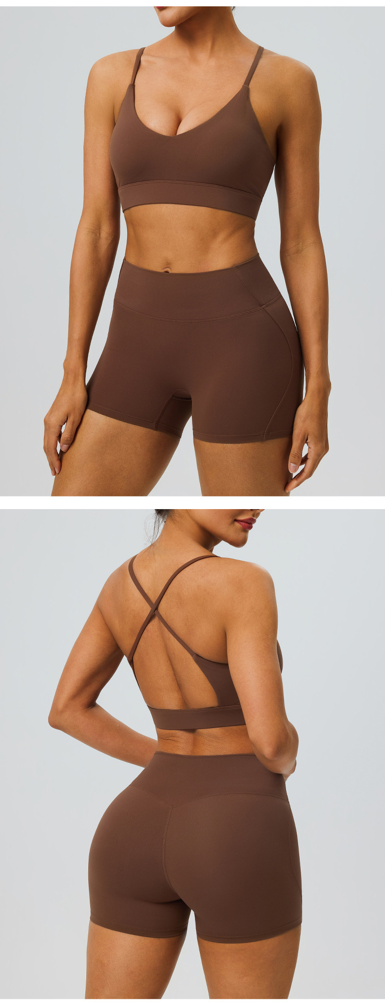 Nuevo conjunto de yoga transpirable hecho a medida para mujer, el más vendido, color liso, conjunto de yoga para mujer, hecho con el mejor material, conjuntos de yoga FGB52749 52461