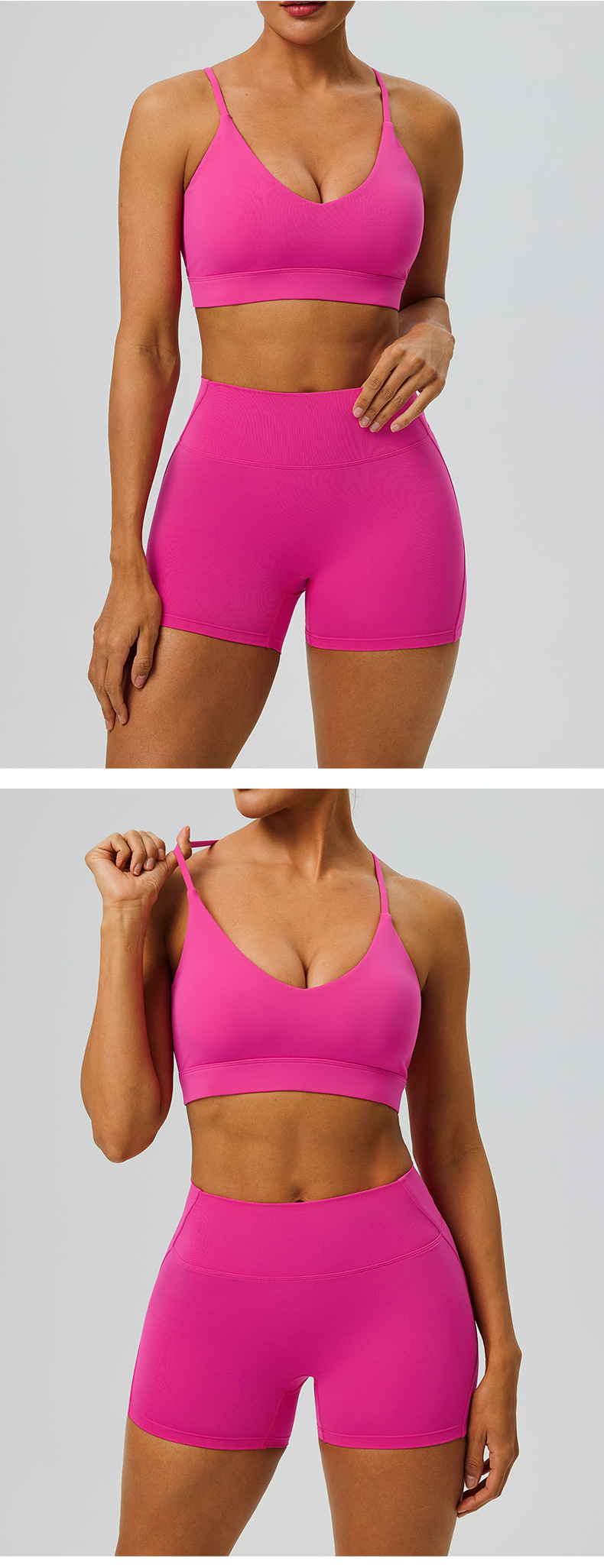 Nuevo conjunto de yoga transpirable hecho a medida para mujer, el más vendido, color liso, conjunto de yoga para mujer, hecho con el mejor material, conjuntos de yoga FGB52749 52461