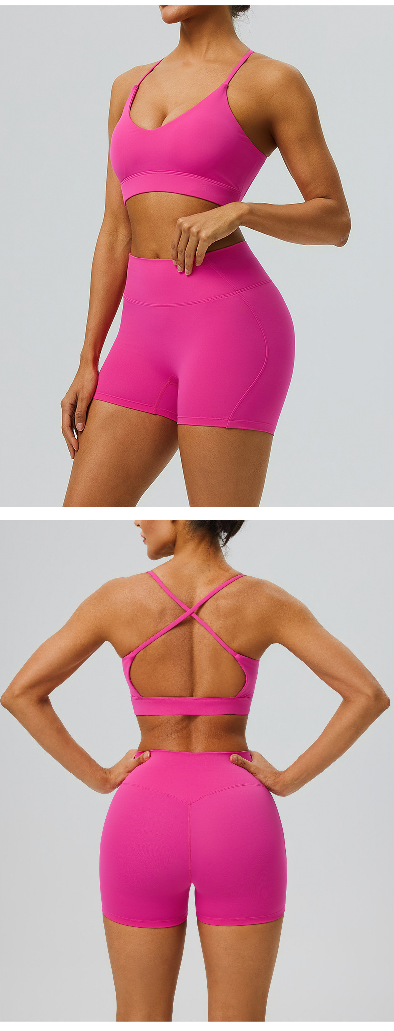 Nuevo conjunto de yoga transpirable hecho a medida para mujer, el más vendido, color liso, conjunto de yoga para mujer, hecho con el mejor material, conjuntos de yoga FGB52749 52461