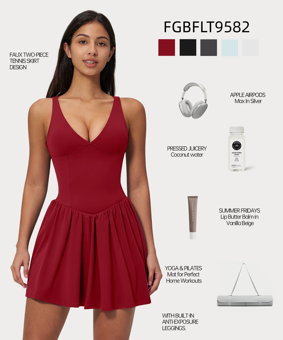 Nueva Llegada: Falda de Tenis para Mujer FGBFLT9582