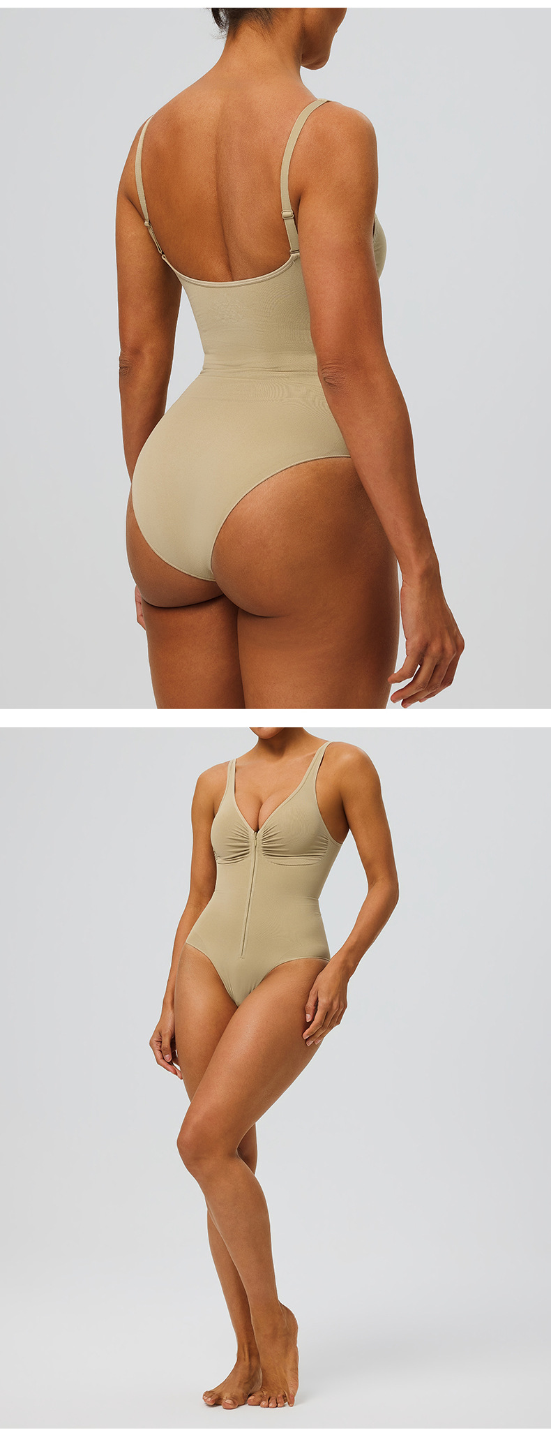Body tipo camisola sin espalda, transpirable y sin costuras, de alta calidad, para mujer, faja moldeadora tipo tanga, prenda moldeadora adelgazante FGB52162