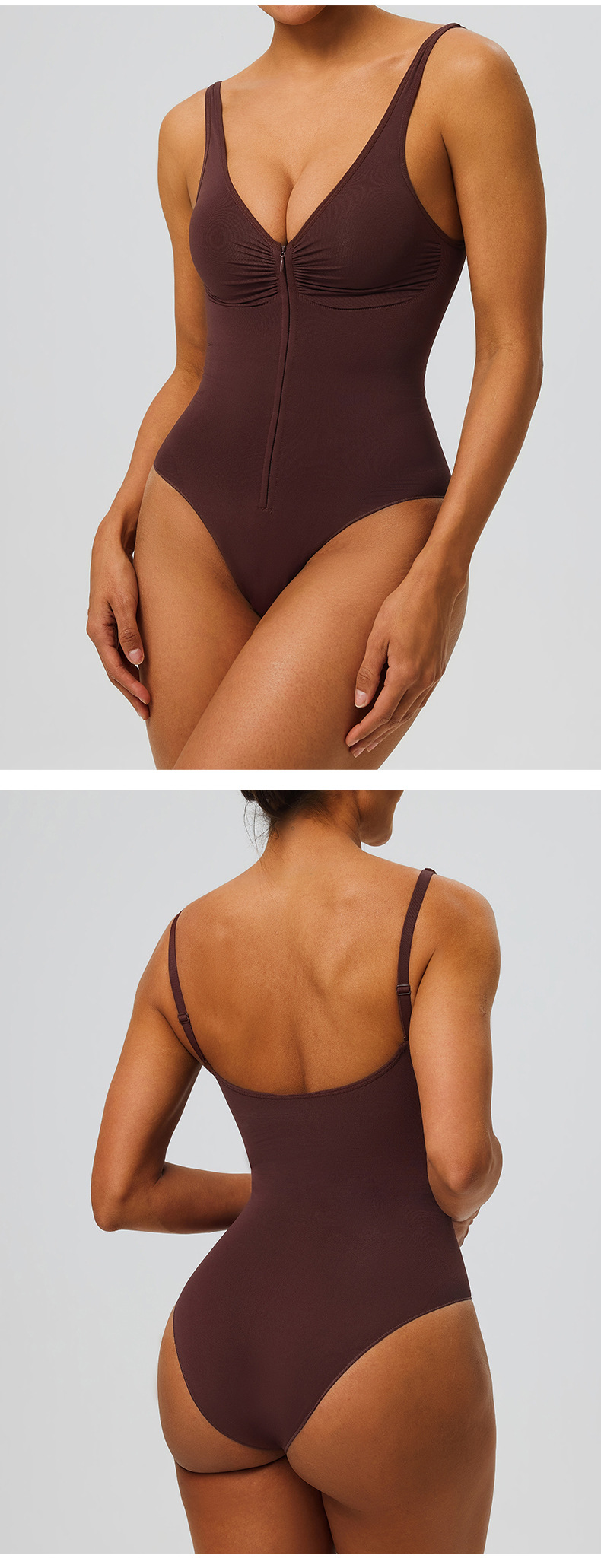 Body tipo camisola sin espalda, transpirable y sin costuras, de alta calidad, para mujer, faja moldeadora tipo tanga, prenda moldeadora adelgazante FGB52162