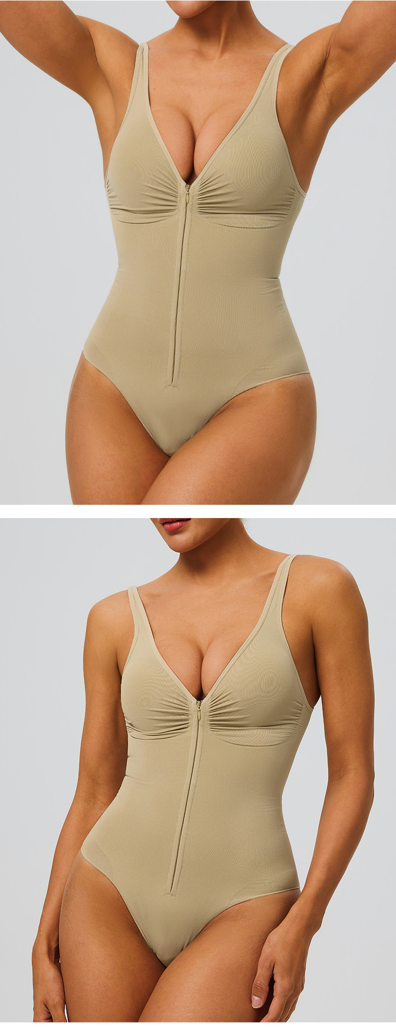 Body tipo camisola sin espalda, transpirable y sin costuras, de alta calidad, para mujer, faja moldeadora tipo tanga, prenda moldeadora adelgazante FGB52162