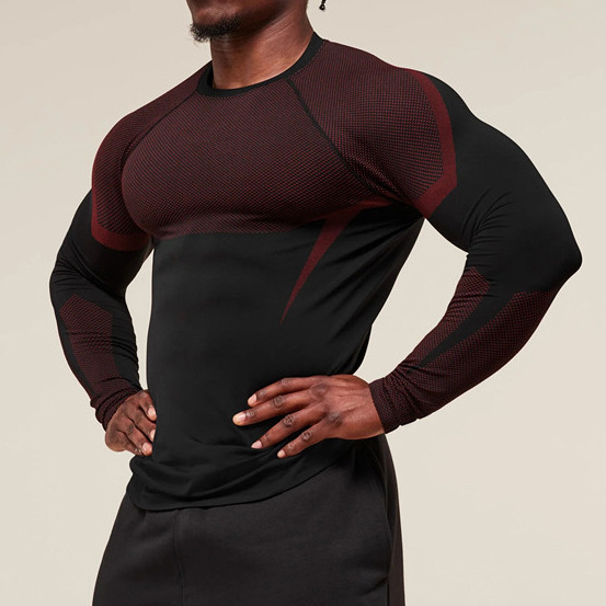 Camiseta de manga larga para correr, entrenamiento, gimnasio, fitness y deportes para hombre EFGBFY-SX-CX10