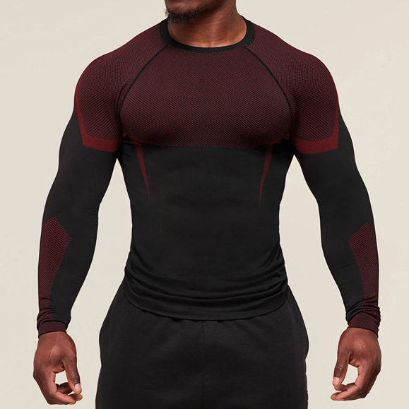 Camiseta de manga larga para correr, entrenamiento, gimnasio, fitness y deportes para hombre EFGBFY-SX-CX10