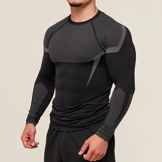 Camiseta de manga larga para correr, entrenamiento, gimnasio, fitness y deportes para hombre EFGBFY-SX-CX10