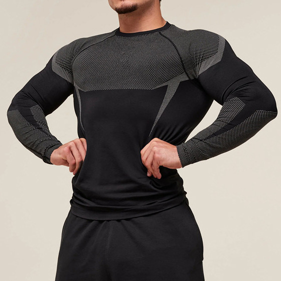 Camiseta de manga larga para correr, entrenamiento, gimnasio, fitness y deportes para hombre EFGBFY-SX-CX10