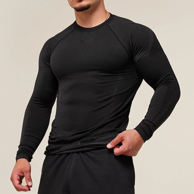 Camiseta de manga larga para correr, entrenamiento, gimnasio, fitness y deportes para hombre EFGBFY-SX-CX10