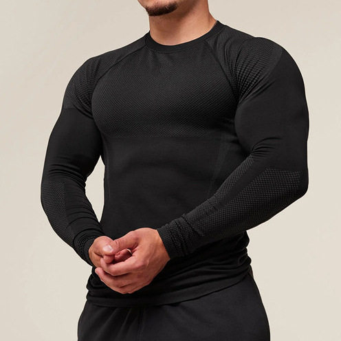 Camiseta de manga larga para correr, entrenamiento, gimnasio, fitness y deportes para hombre EFGBFY-SX-CX10