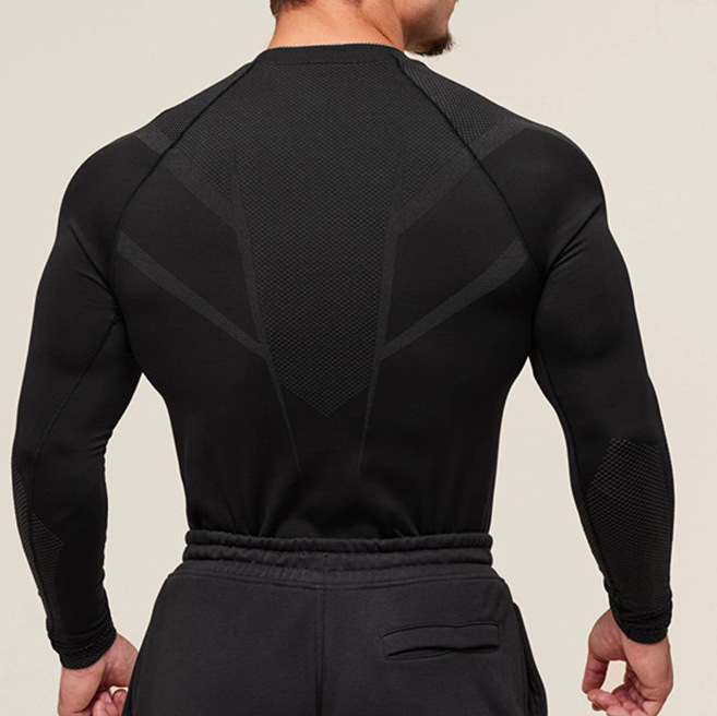 Camiseta de manga larga para correr, entrenamiento, gimnasio, fitness y deportes para hombre EFGBFY-SX-CX10