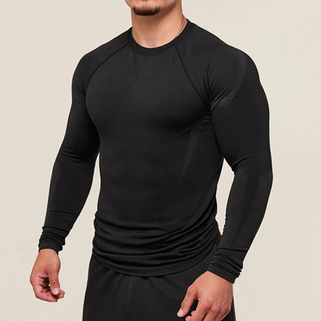 Camiseta de manga larga para correr, entrenamiento, gimnasio, fitness y deportes para hombre EFGBFY-SX-CX10