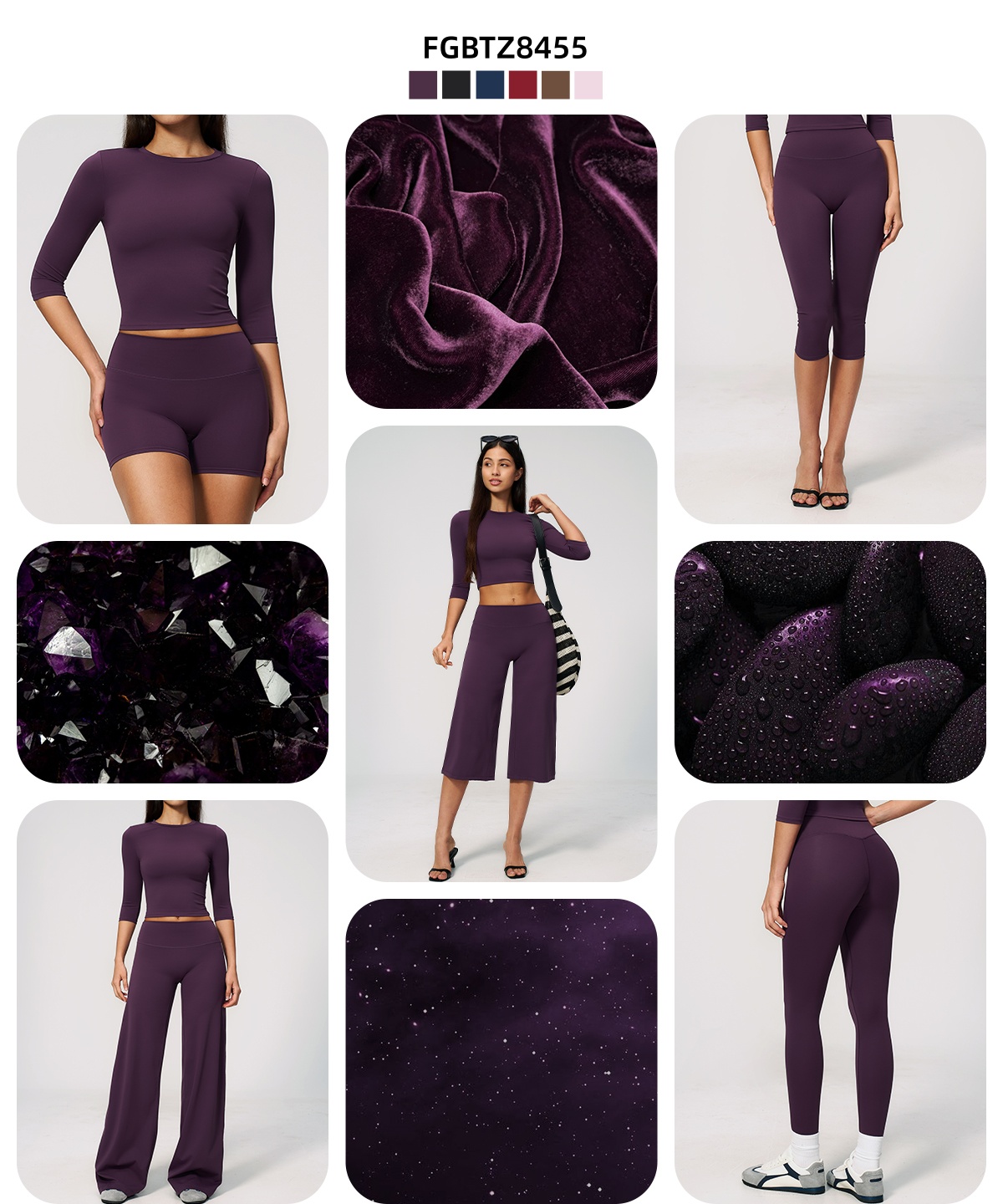 Nuevo Conjunto de Yoga FGBTZ8455 de 6 Piezas