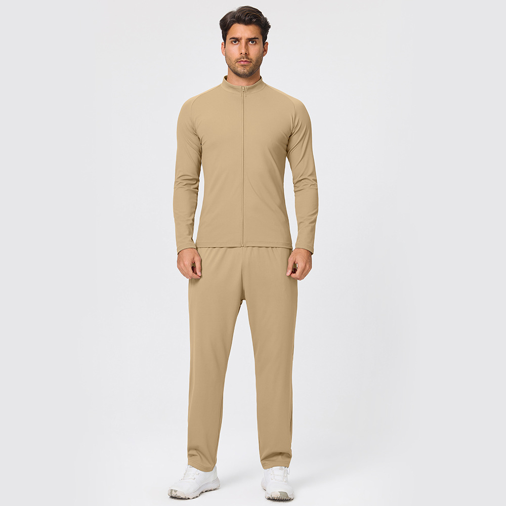 Conjunto deportivo informal de dos piezas para hombre, color liso, para gimnasio y fitness EFGBYEL-61616 51345