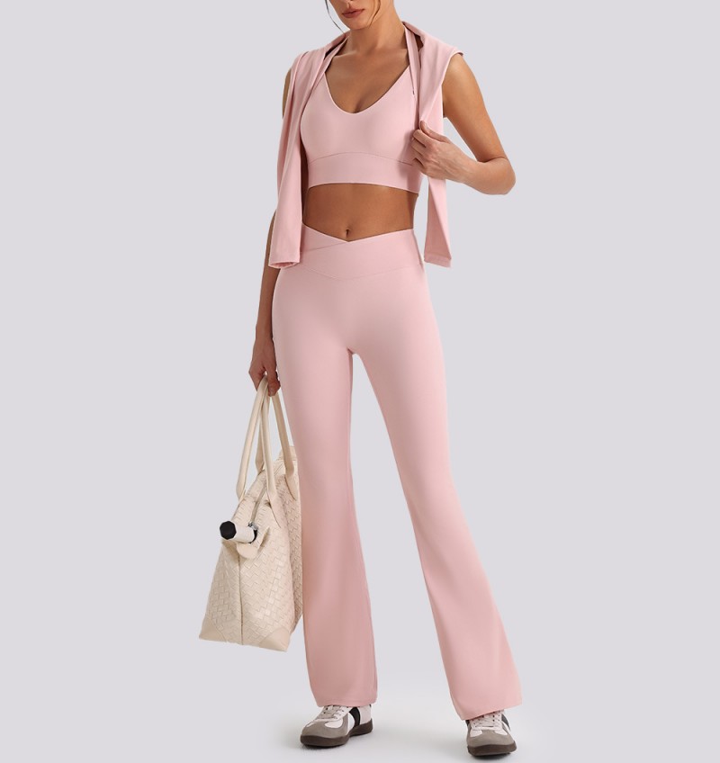 Conjunto de ropa deportiva para gimnasio, ropa de yoga, sujetador, chaqueta, top corto ajustado, traje casual de fitness para mujer, conjuntos de yoga FGBYW610 YW612 KW473