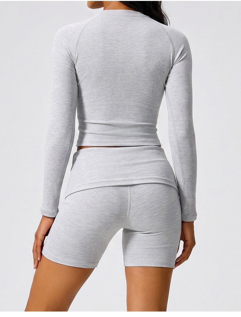 Conjunto de yoga de 4 piezas para mujer: shorts y pantalones de fitness de cintura alta y manga larga. Ropa deportiva FGBKD245WCT301 KD245WCA02 KD245WCT303 KD245WCL302