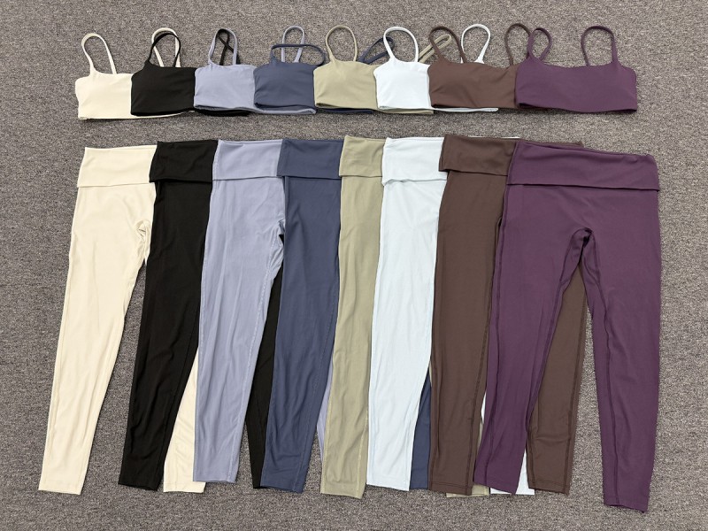 Conjunto deportivo de yoga para mujer, sujetador y leggings transpirables de 2 piezas, Spandex/Nylon FGB1192 3301