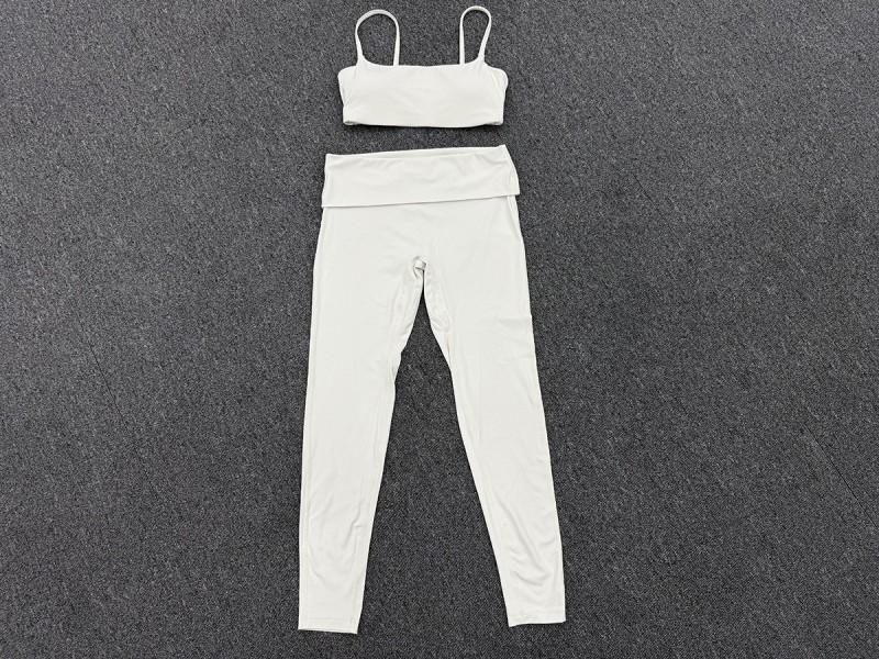 Conjunto deportivo de yoga para mujer, sujetador y leggings transpirables de 2 piezas, Spandex/Nylon FGB1192 3301