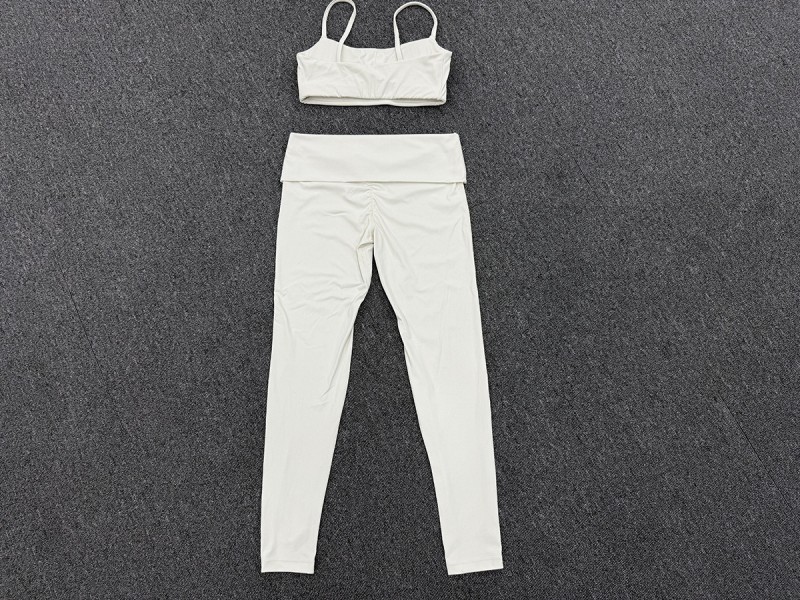 Conjunto deportivo de yoga para mujer, sujetador y leggings transpirables de 2 piezas, Spandex/Nylon FGB1192 3301