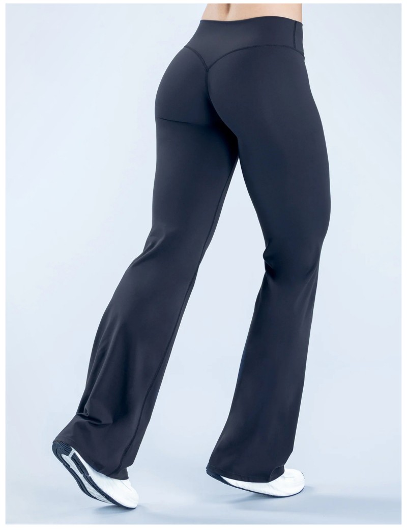 Pantalones de yoga con control de glúteos, leggings de corte bota, pierna ancha elástica, pantalones deportivos de yoga FGBRXW3013