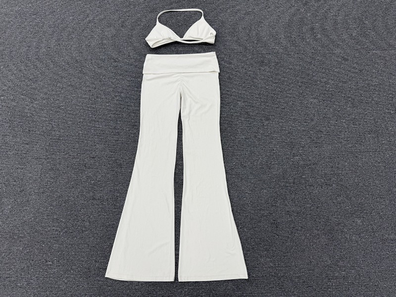 Conjunto de sujetador deportivo y leggings acampanados para yoga, fitness y gimnasio para mujer FGB1221 2257